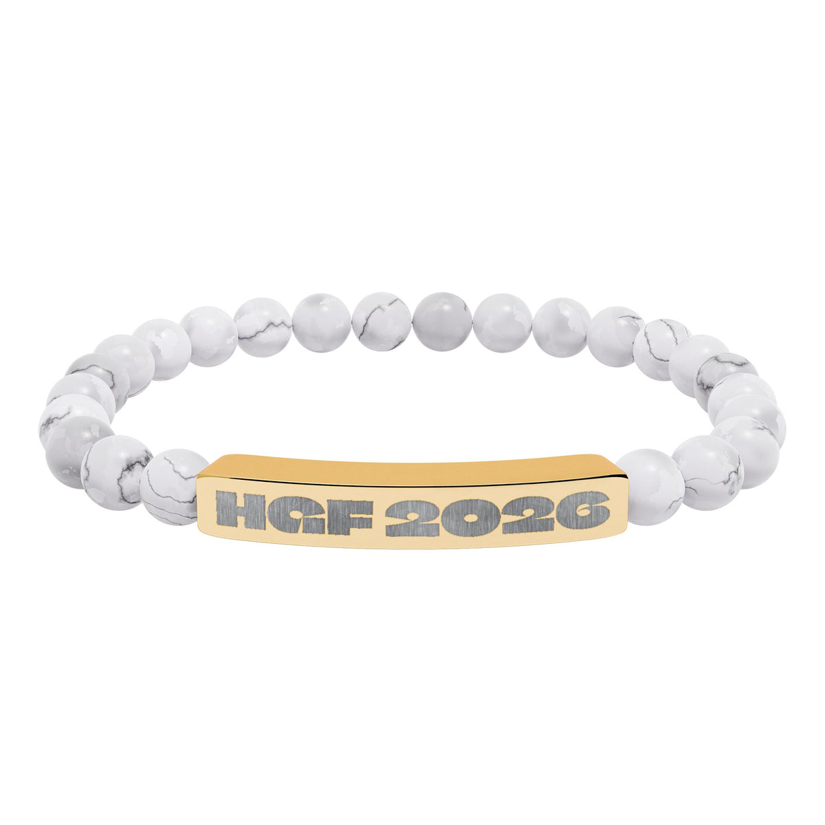 HGF 2026 Natural Stone Stretch Bar Bracelet (Engraving)