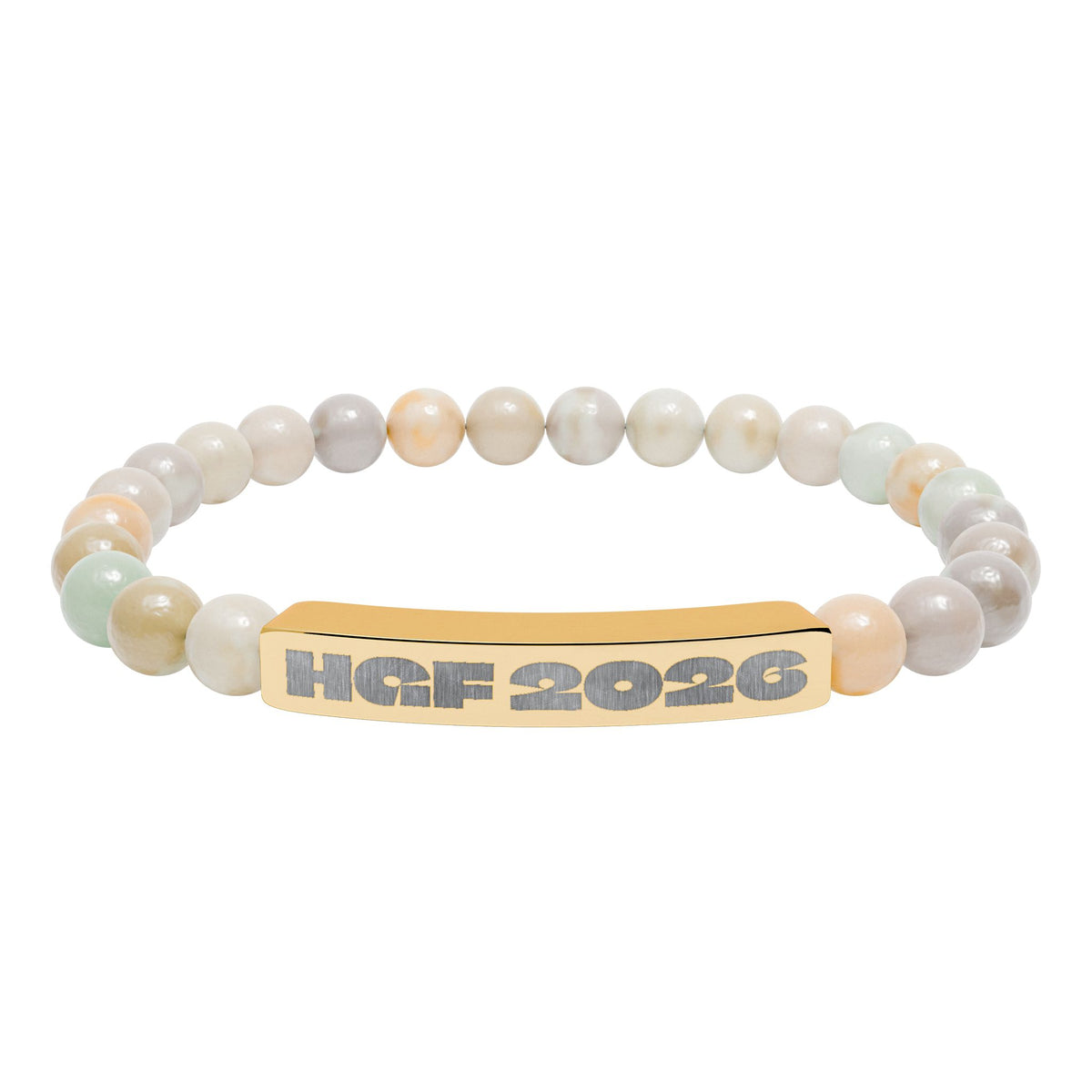 HGF 2026 Natural Stone Stretch Bar Bracelet (Engraving)