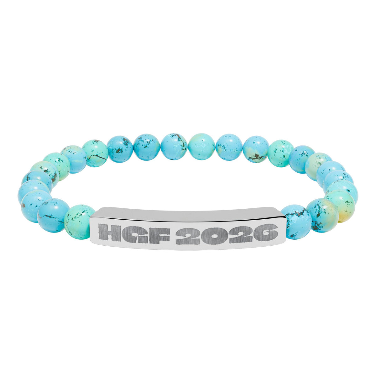 HGF 2026 Natural Stone Stretch Bar Bracelet (Engraving)