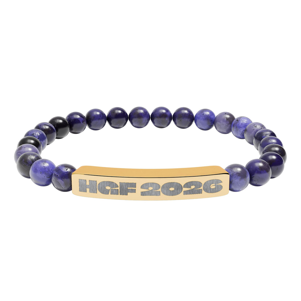 HGF 2026 Natural Stone Stretch Bar Bracelet (Engraving)