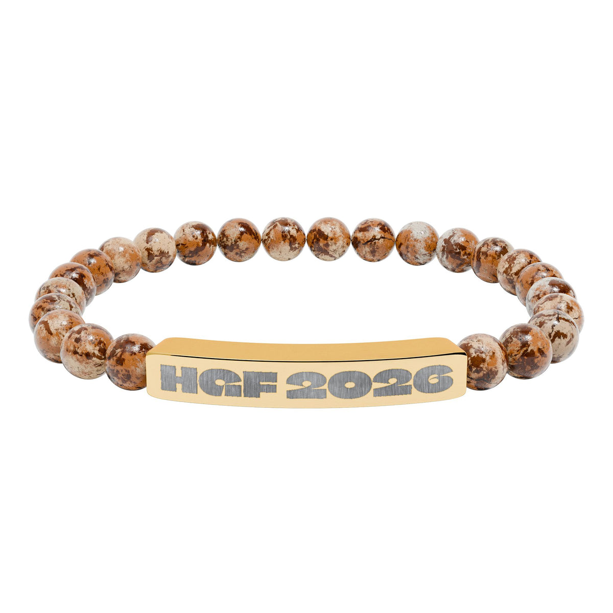 HGF 2026 Natural Stone Stretch Bar Bracelet (Engraving)