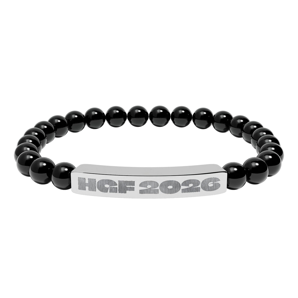 HGF 2026 Natural Stone Stretch Bar Bracelet (Engraving)