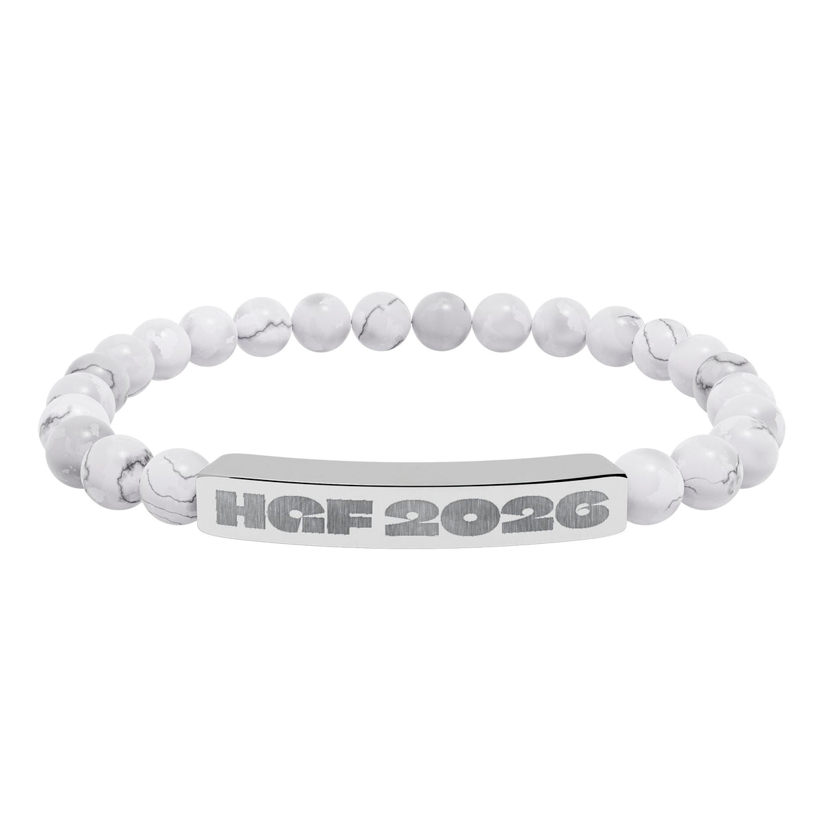 HGF 2026 Natural Stone Stretch Bar Bracelet (Engraving)