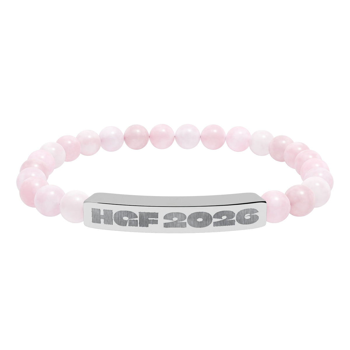 HGF 2026 Natural Stone Stretch Bar Bracelet (Engraving)