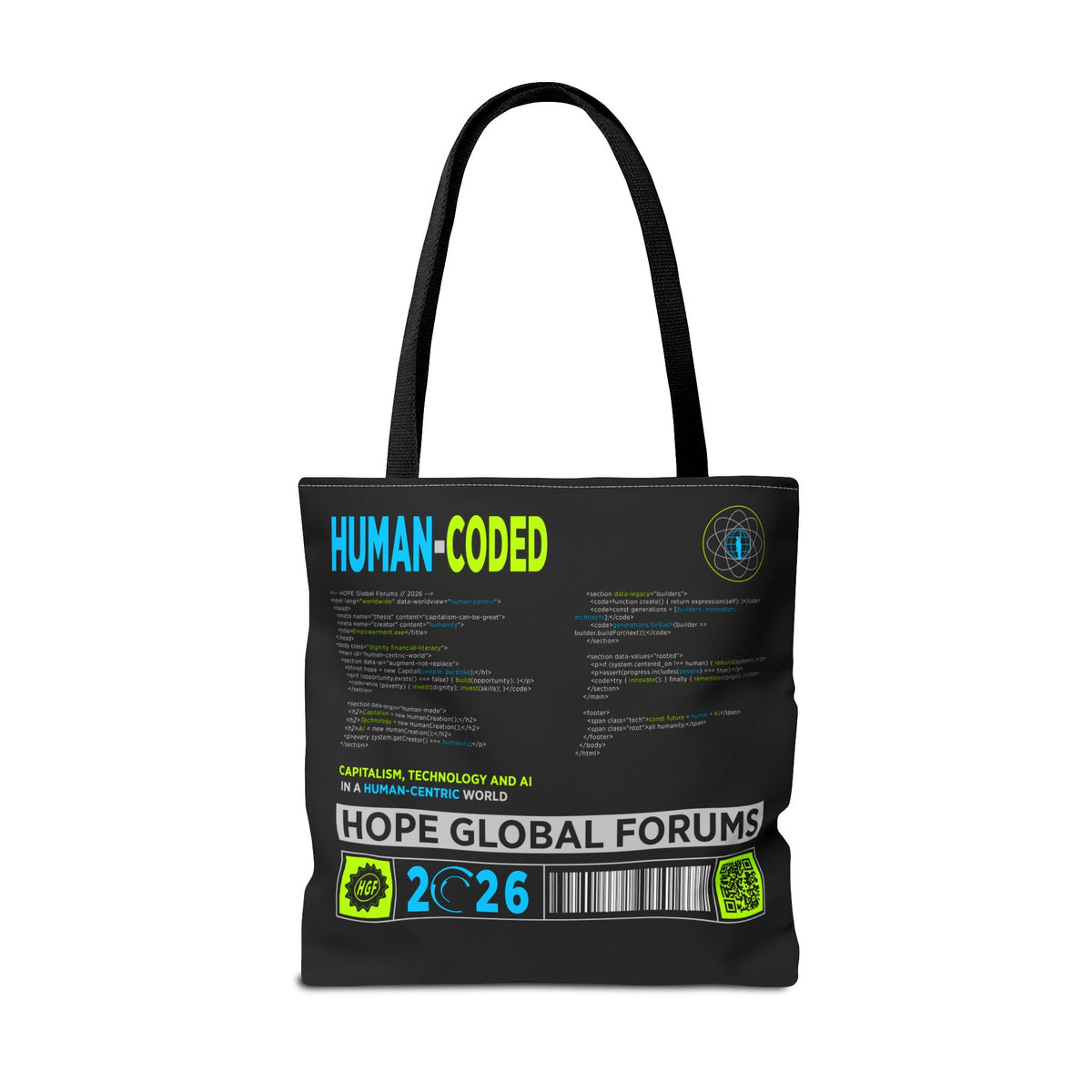 Human-Coded Technology Tote Bag