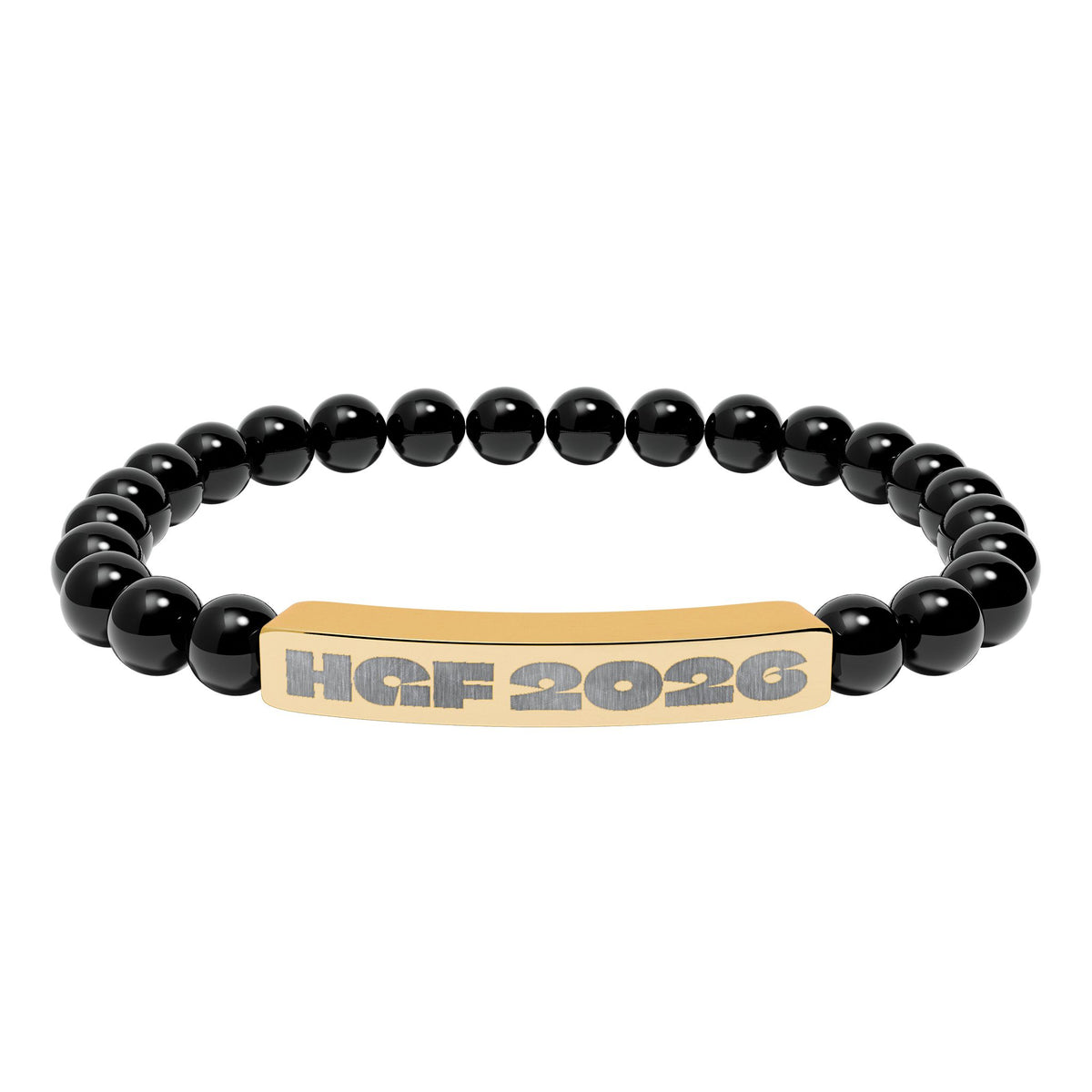 HGF 2026 Natural Stone Stretch Bar Bracelet (Engraving)