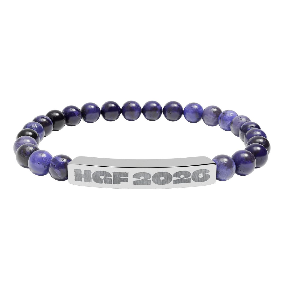 HGF 2026 Natural Stone Stretch Bar Bracelet (Engraving)