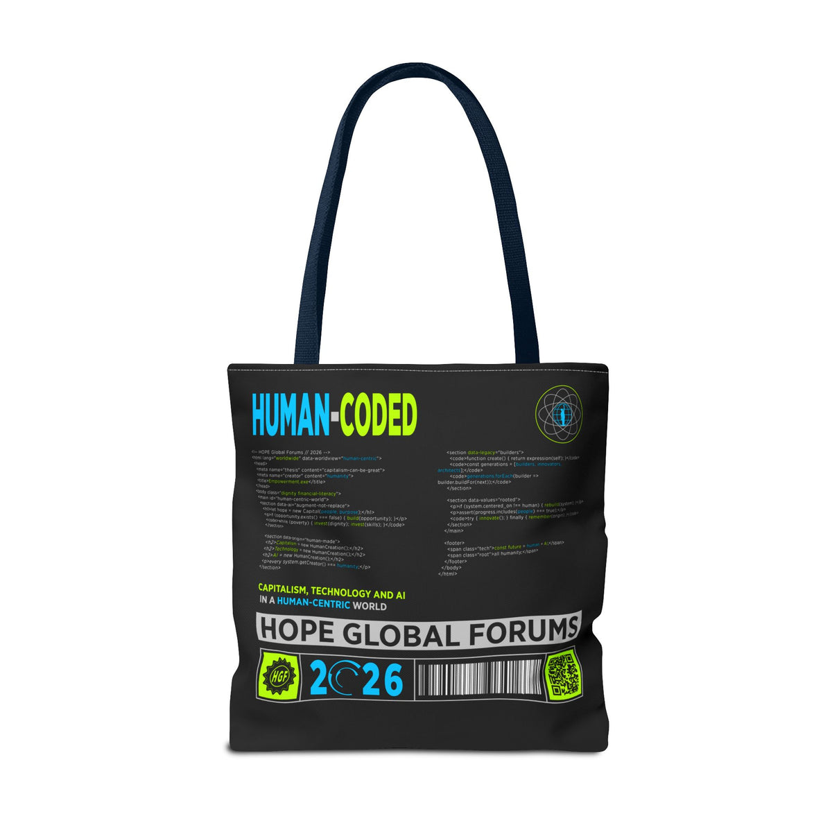Human-Coded Technology Tote Bag