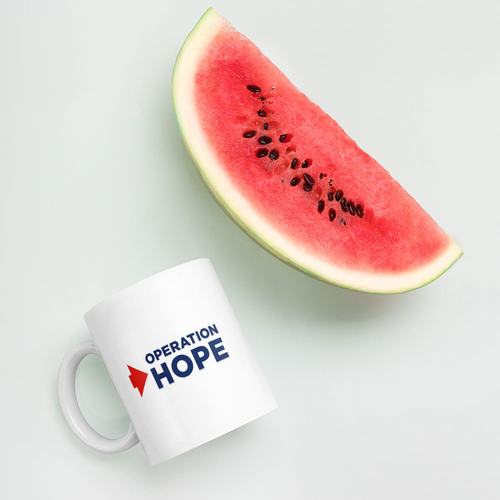 Operation HOPE White glossy mug